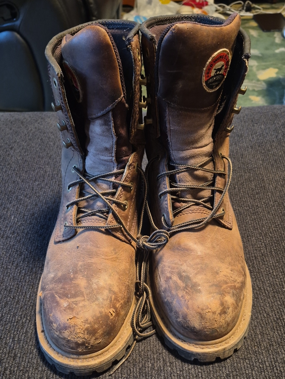 Red Wing Shoes Brown Leather Lace-Up Work Boots